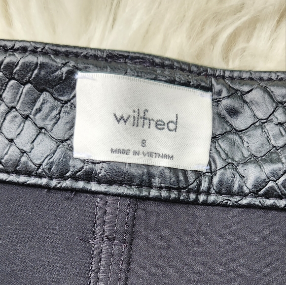 New Aritzia Wilfred The Melina Vegan Leather Pant Black Python - Picture 8 of 11